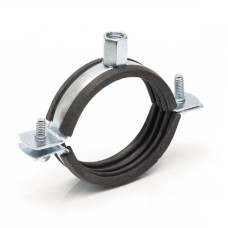 Хомут сантехнический крепежный трубный стальной оцинкованный с резиновой прокладкой Optimal Mupro 41 мм
