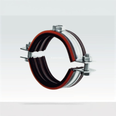 Хомут сантехнический крепежный трубный стальной оцинкованный с резиновой прокладкой 26х15 мм