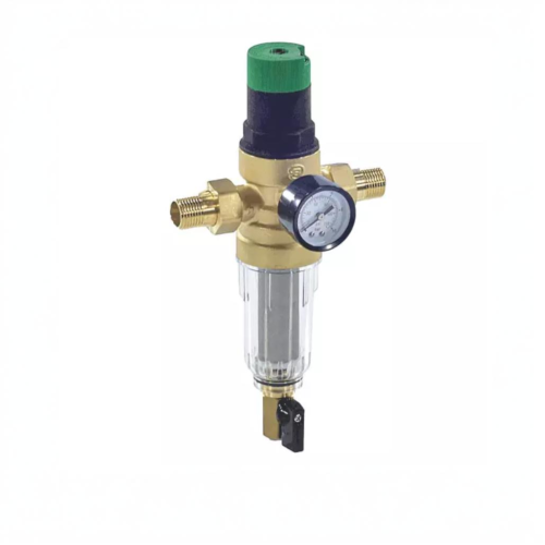 Фильтр сетчатый Т-образный латунный Ду-25 (1") Ру-25 НР (НАР) (Т<70°С) с регулятором давления Honeywell FK06 в Перми