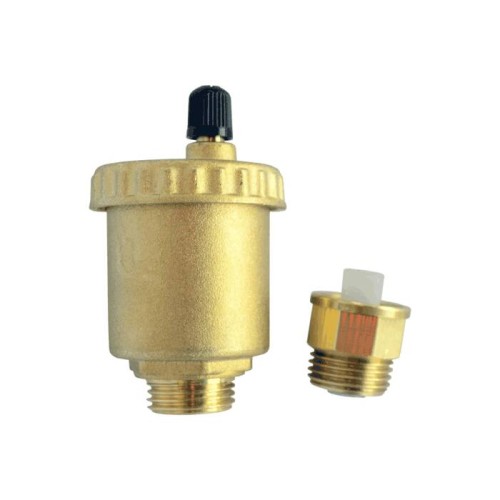 Воздухоотводчик автоматический латунный Ду-15 (1/2") Ру-10 НР (НАР) прямой с запорным клапаном Icma 707 в Перми