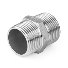 Ниппель нержавеющий переходной НР Ру 16 AISI 304 25 мм 1/2"