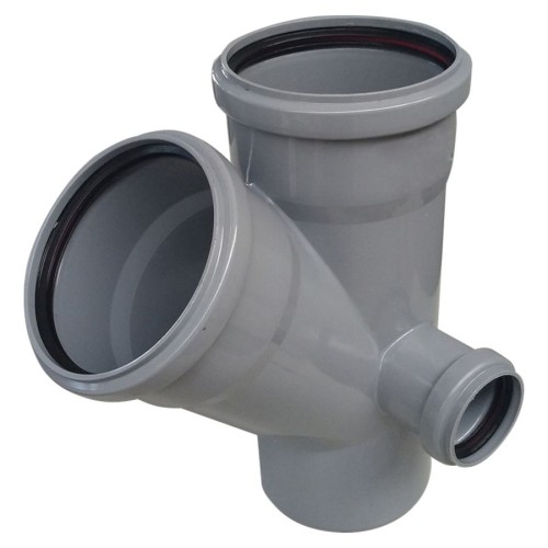 Крестовина PP-H двухплоскостная левая серая Дн 110-110-50 45гр б/нап в/к RTP (РосТурПласт) в Перми
