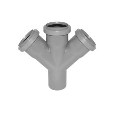 Крестовина PP-H одноплоскостная серый Дн 110-110-110 45гр б/нап в/к VALFEX