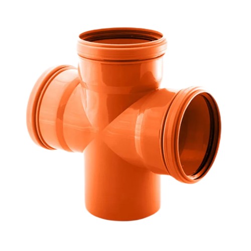 Крестовина PP-B одноплоскостная коричневая Дн 110-110-110 87гр б/нап в/к VALFEX в Перми