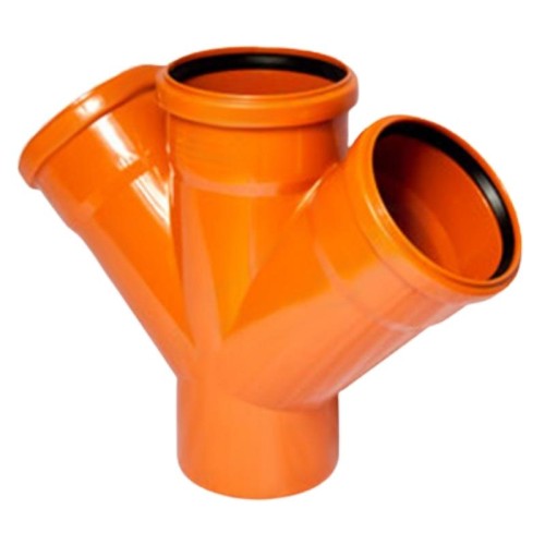 Крестовина канализационная PP-B коричневая Дн 110-110-110 45гр б/нап в/к VALFEX в Перми