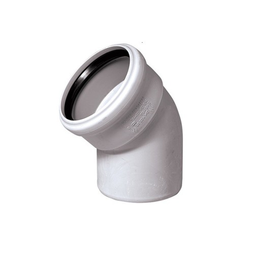 Отвод канализационный PP-M белый Дн 160 45гр бесшумный б/нап в/к RTP (РосТурПласт) в Перми