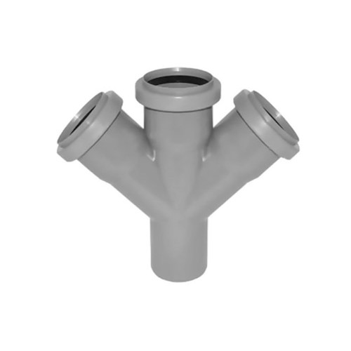 Крестовина PP-H одноплоскостная серый Дн 50-50-50 45гр б/нап в/к VALFEX в Перми