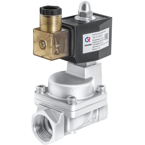 Клапан электромагнитный нержавеющий открытый прямого действия с внутренней резьбой 1,0 МПа 50х168 мм 2" в Перми
