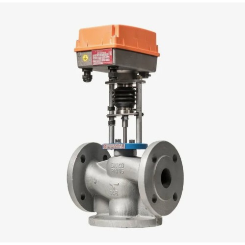 Клапан регулирующий чугуный смесительно-разделительный с электроприводом фланцевый 1,6 МПа TRV-3 Теплосила 32х180 мм в Перми