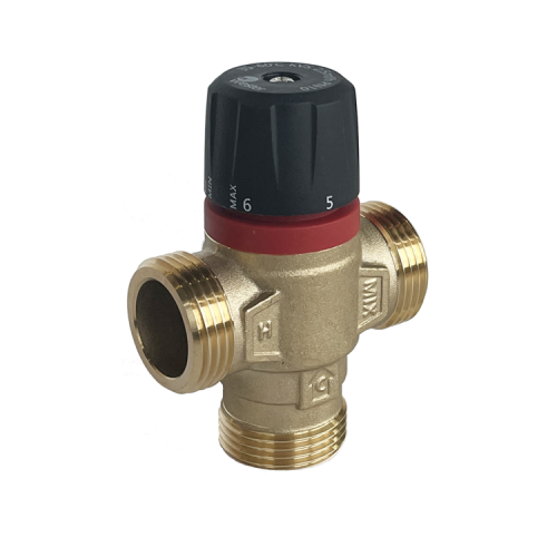 Клапан смесительный латунный термостатический с центральным смешиванием и наружной резьбой для систем отопления 1,0 МПа RVM Rommer 25 мм 1" в Перми