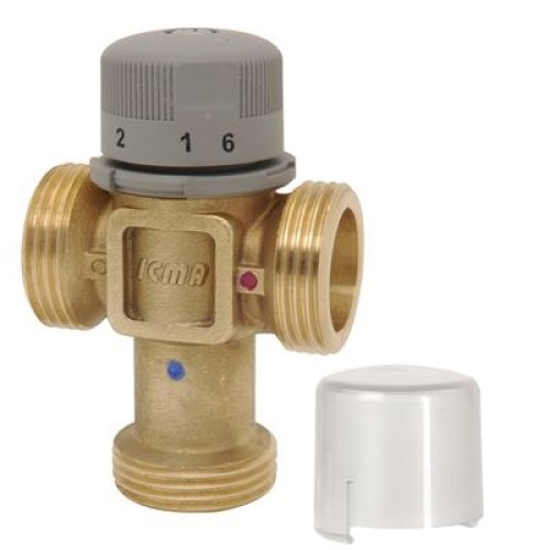 Клапан смесительный латунный термостатический седельный с внутренней резьбой 1,0 МПа Icma 20х68 мм в Перми