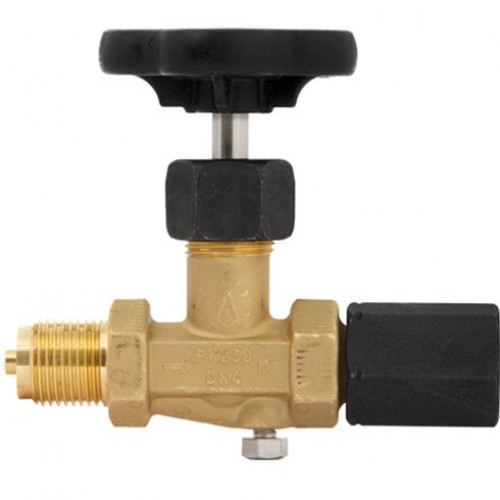 Клапан запорный игольчатый с маховиком стальной с внутренней-наружной резьбой 2,5 МПа ЭКОМЕРА 15 мм 1/2" в Перми