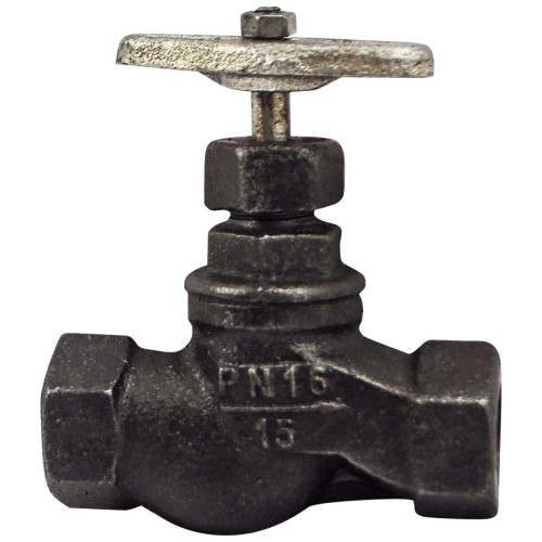 Клапан запорный чугунный с внутренней резьбой 1,6 МПа 15кч18п Китай 25х120 мм в Перми