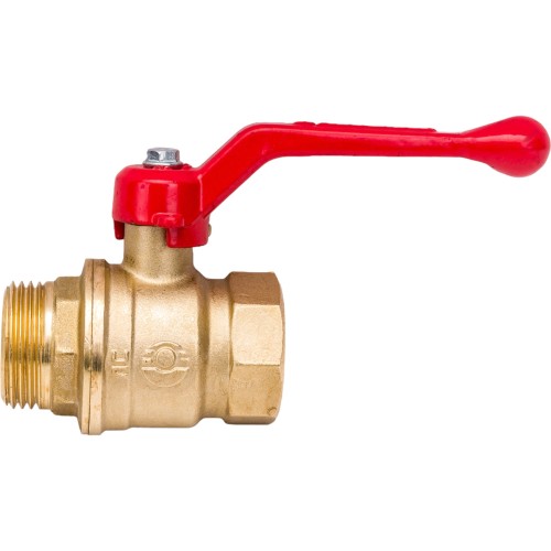 Кран запорный латунный полнопроходной с ручкой-рычагом ВР-НР Ру 25 BV.312 MVI 20 мм 3/4" в Перми