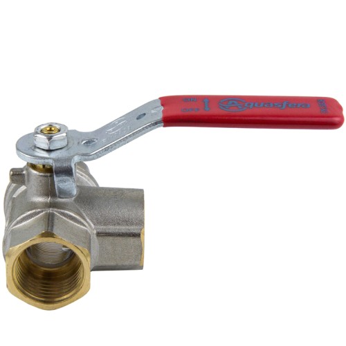 Кран запорный латунный трехходовой стандартнопроходной с ручкой-рычагом ВР (ВН) Ру 25 Ideal 128 Itap 20 мм 3/4" в Перми