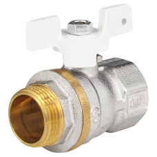 Кран запорный латунный полнопроходной с ручкой-бабочкой ВР-американка Ру 30 Aquasfera Standard 1127 Aquasfera 20 мм 3/4"