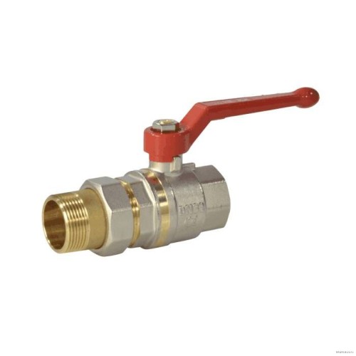 Кран запорный латунный полнопроходной с ручкой-рычагом ВР-американка Ру 40 Dist Стандарт Dist 20 мм 3/4" в Перми