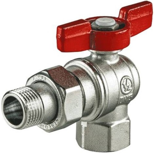 Кран шаровый латунный угловой полнопроходной с ручкой-бабочкой ВР-американка Ру 16 R789 Giacomini 15х79 мм 1/2" в Перми