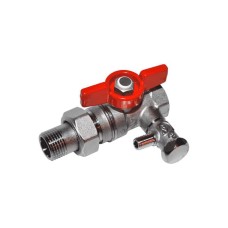 Кран шаровый латунный со спускником стандартнопроходной с ручкой-бабочкой ВР-американка Ру 42 R259DS Giacomini 15х91 мм 1/2"