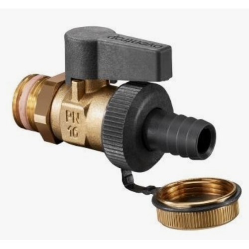 Кран запорный латунный полнопроходной с ручкой-рычагом НР-штуцер Ру 16 Optiflex KFE Oventrop 15 мм 1/2" в Перми