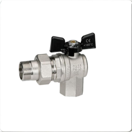 Кран шаровый латунный угловой полнопроходной с ручкой-бабочкой ВР-американка Ру 40 Bugatti 594 Bugatti 15 мм 1/2" в Перми