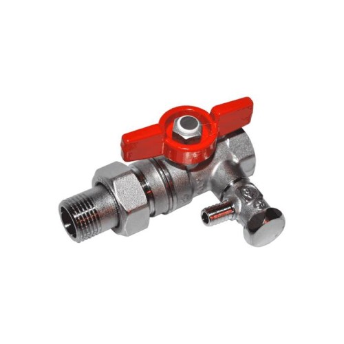 Кран шаровый латунный переходный со спускником стандартнопроходной с ручкой-бабочкой ВР-американка Ру 42 R259DS Giacomini 15х93 мм 1/2" в Перми