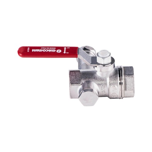 Кран шаровый латунный со спускником стандартнопроходной с ручкой-рычагом ВР (ВН) Ру 42 R250DS Giacomini 15х59 мм 1/2" в Перми