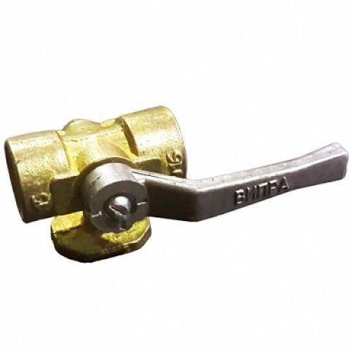 Кран латунный трехходовой стандартнопроходной для манометра с фланцем и ручкой ВР-НР Ру 16 Icma 15 мм 1/2" в Перми