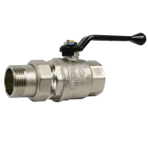 Кран запорный латунный стандартнопроходной с ручкой-рычагом ВР-НР Ру 40 Bugatti 605 Bugatti 15 мм 1/2" в Перми