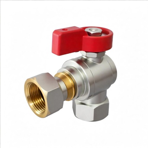 Кран шаровый латунный угловой полнопроходной с ручкой-флажком ВР-накидная гайка Ру 16 R781 Giacomini 15х65 мм 1/2" в Перми