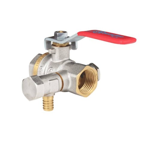 Кран запорный латунный со спускником полнопроходной с ручкой-рычагом ВР (ВН) Ру 25 Ideal 115 Itap 15 мм 1/2" в Перми