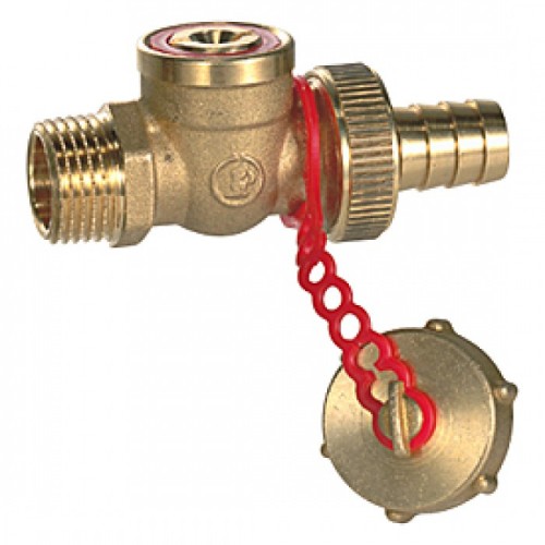 Кран шаровый латунный сливной стандартнопроходной со штуцером НР Ру 10 R608 Giacomini 15х78 мм 1/2" в Перми