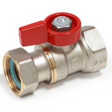 Кран запорный латунный стандартнопроходной с ручкой-флажком ВР-накидная гайка Ру 16 R251 Giacomini 15х68 мм 1/2"