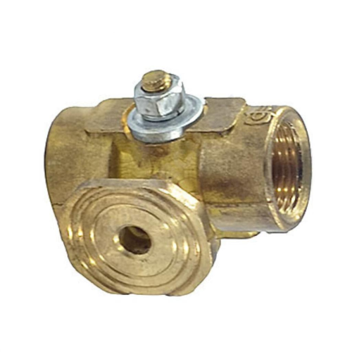 Кран латунный трехходовой стандартнопроходной для манометра с фланцем без ручки ВР (ВН) Ру 16 11Б18БК, КПТ ВИПРА 15 мм 1/2" в Перми