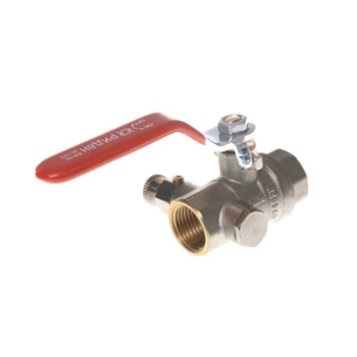 Кран латунный со спускником полнопроходной с ручкой-рычагом ВР (ВН) Ру 40 BVR-DR Ридан 15 мм 1/2" в Перми