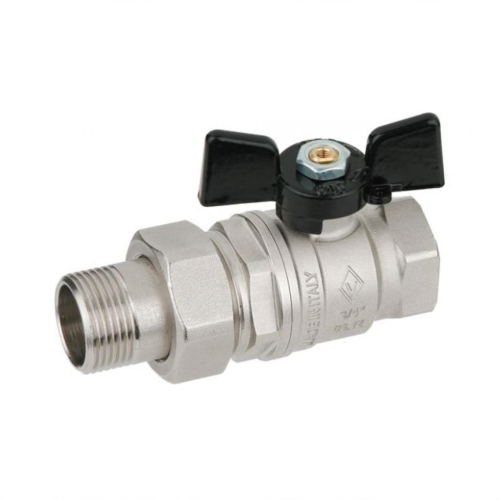 Кран запорный латунный полнопроходной с ручкой-бабочкой ВР-американка Ру 50 Bugatti 922 Bugatti 15 мм 1/2" в Перми