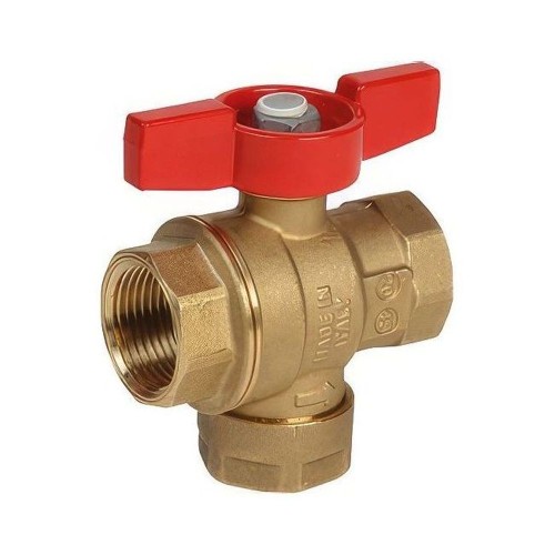 Кран запорный латунный с фильтром полнопроходной с ручкой-бабочкой ВР (ВН) Ру 32 R701 Giacomini 20 мм 3/4" в Перми