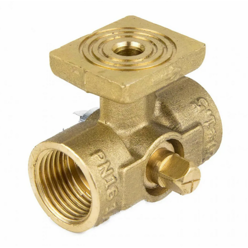 Кран латунный трехходовой стандартнопроходной для манометра с фланцем без ручки ВР (ВН) Ру 16 Aquasfera 1061 Aquasfera 15 мм 1/2" в Перми