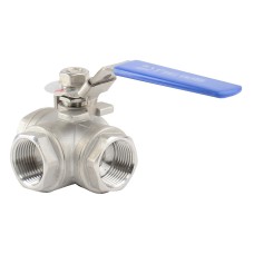 Кран трехходовой нержавеющий ВР (ВН) стандартнопроходной ручка-рычаг Ру 63 AISI 316 Genebre 2040 Genebre 8 мм 1/4"