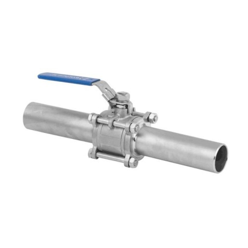 Кран запорный трехсоставной нержавеющий под приварку полнопроходной ручка-рычаг Ру 63 Benarmo 10 мм в Перми