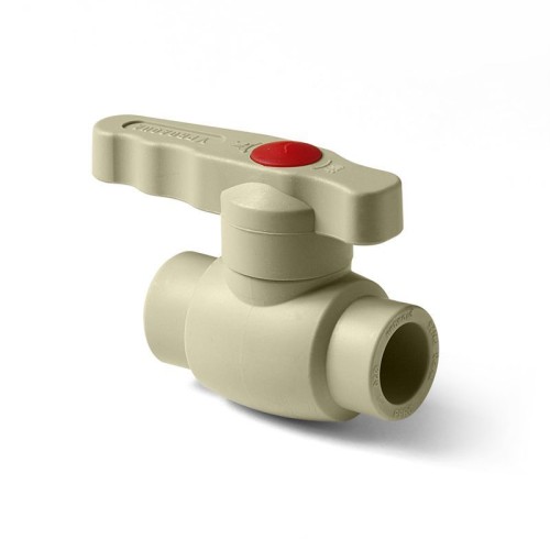 Кран полипропиленовый PP-R запорный прямой стандартнопроходной с внутренней пайкой серый ручка-рычаг Ру 10 Wavin Ekoplastik 63 мм ГОСТ 32415-2013 в Перми