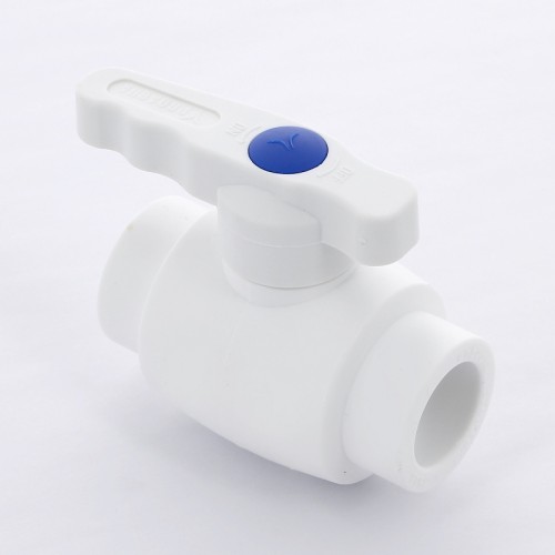 Кран полипропиленовый PP-R запорный прямой стандартнопроходной с внутренней пайкой белый ручка-рычаг Ру 25 VALFEX 25 мм ГОСТ 32415-2013 в Перми