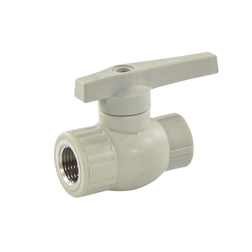 Кран полипропиленовый PP-R запорный прямой стандартнопроходной ВР (ВН) серый ручка-рычаг Ру 25 VALFEX 25 мм 3/4" ГОСТ 32415-2013 в Перми