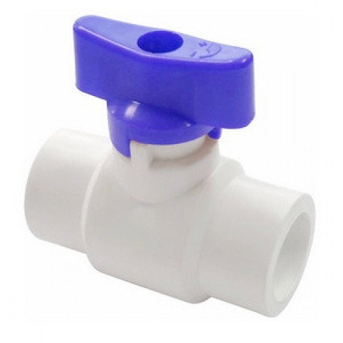 Кран полипропиленовый PP-R запорный прямой стандартнопроходной с внутренней пайкой синий ручка-бабочка Ру 25 RTP (РосТурПласт) 25 мм ГОСТ 32415-2013 в Перми