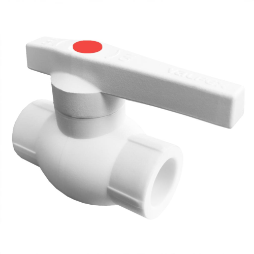 Кран полипропиленовый PP-R запорный прямой стандартнопроходной с внутренней пайкой белый ручка-рычаг Ру 25 Стандарт Pro Aqua 25 мм ГОСТ 32415-2013 в Перми