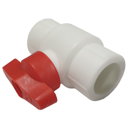 Кран полипропиленовый PP-R запорный прямой стандартнопроходной с внутренней пайкой ручка-бабочка Ру 25 RTP (РосТурПласт) 20 мм ГОСТ 32415-2013 в Перми