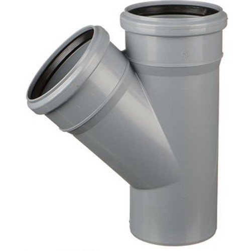Тройник НПВХ (ПВХ) с раструбом серый Дн 110-50 45гр безнапорный в/к ТУ 6-49-33-92 Хемкор в Перми