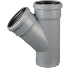 Тройник НПВХ (ПВХ) с раструбом серый Дн 110-110 45гр безнапорный в/к ТУ 6-49-33-92 Хемкор