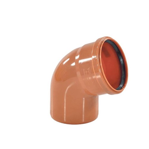 Отвод НПВХ (ПВХ) двухраструбный Дн 110 30гр коричневый безнапорный в/к Ostendorf KGBD в Перми