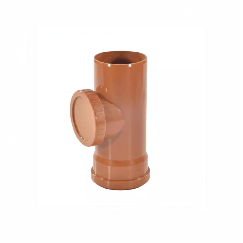 Ревизия НПВХ (ПВХ) коричневая Дн 400 безнапорная в комплекте с крышкой Ostendorf KGRE в Перми